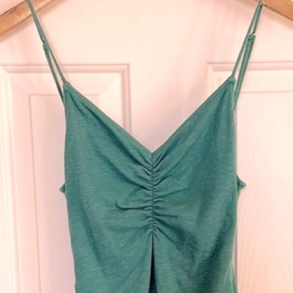 NWOT Anthropologie Sundry Cotton Cami V-neck Mini Dress with Ruched Sides Size 2 - Picture 6 of 6